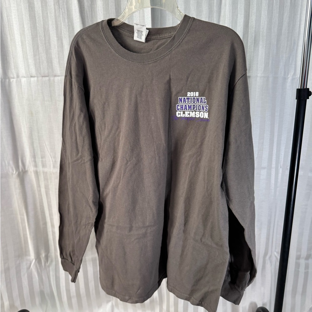 Gray Clemson National Champions Long Sleeve Shirt